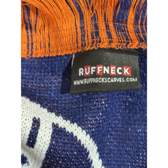 NWT Wheaton College 65” Double Sided Scarf Orange/Blue - Picture 4 of 4